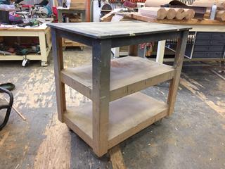 Custom Built Rolling Cart, 38 1/2 In. x 24 1/2 In. x 37 In.