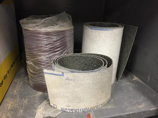 Quantity of Assorted Sand Paper Rolls & Paper.