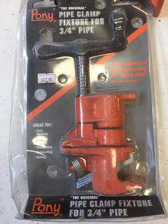 (2) Pony Pipe Clamp Fixtures & Extra Parts.