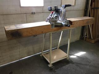 Delta Industrial Model # 36-585 120V 60Hz 15A 5200 RPM 10 In. Dual Bevel Miter Saw c/w Stand.