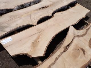 Located At Century's Yard High River (1) Live Edge Birch Slab, Approx. 9ft x 18in x 3in.