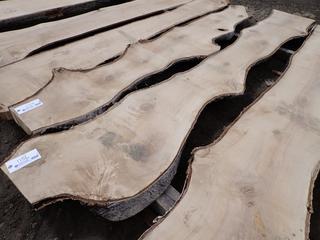 Located At Century's Yard High River (1) Live Edge Birch Slab, Approx. 9ft x 18in x 3in.