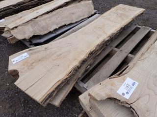 Located At Century's Yard High River (2) Live Edge Green Ash Slab, Approx. 4ft to 7ft x 12in x 2in.