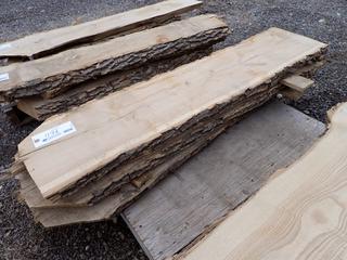 Located At Century's Yard High River (3) Live Edge Green Ash Slab, Approx. 4ft to 7ft x 12in x 2in.