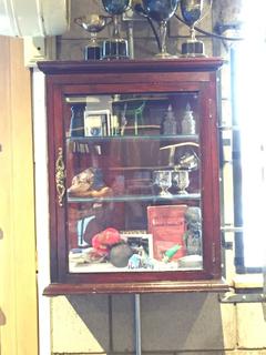 Wood/Glass Wall or Tabletop Display Cabinet, 21 In. x 11 1/2 In. x 26 In. *Contents Not Included*