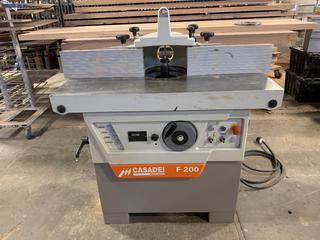 2010 Casadei F200 Spindle Moulder, 220V, 22 Amp, 60Hz, 3 Phase.