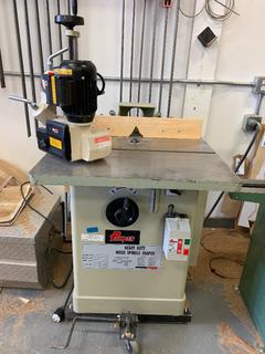 2007 Pioneer PNR18-175 Heavy Duty Wood Spindle Shaper c/w Canwood Power Feeder, 3 HP, 220V, 60 Hz, Single Phase.