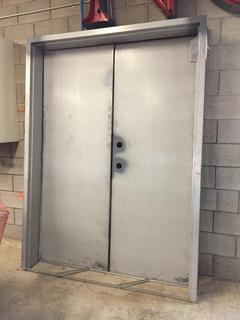 Double Steel Door Frame & (2) Doors.