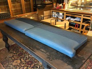 (2) Custom Vinyl Banquette Cushions, Approximately 41 In x 21 In.