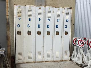 Metal Lockers, 74 In. x 12 In. x 72 In.