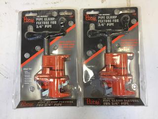 (2) Unused 3/4 In. Pony Pipe Clamp Fixtures.