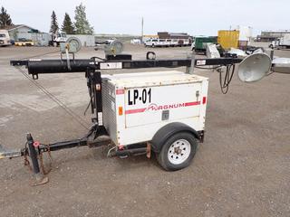 Magnum MLT 3060 MMH Portable Light Tower c/w Mitsubishi 3 Cyl. Diesel, 2 In. Ball Hitch, Showing 4,949 Hours, S/N 0830270.