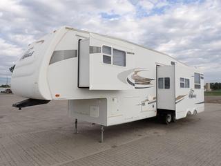 2007 Jayco Eagle 38 Ft. 5th Wheel Trailer, A/C, (3) Slide-Outs. Sleeps 10, Private Kids Bunk House w/4 Bunks (2) Fold-up for extra storage) and Access Door, Queen-Sized Master with Under Bed Storage. 3 Piece Bath w/Shower, Basement Pass Thru Storage w/Access From Front Bunk, New Batteries, (2) 30 LB Propane Bottles, S/N 1UJCJ02R671LK0322