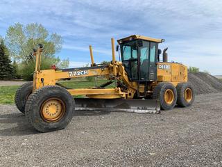 2005 John Deere 772CH AWD Motor Grader c/w Snow Wing, Approximately 14,000 Hours, VIN DW772CH596032