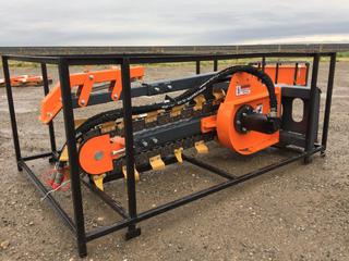 Unused TMG Industrial TMG-SDT36 36 In. Trencher for Skid Steers with Universal Mounting Plate, Control # 7317. 