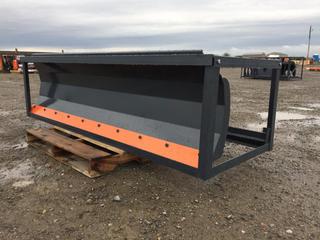 Unused TMG Industrial TMG-DB86 86 In. Skid Steer Dozer Blade/Snow Pusher, Angle Left and Right 30°, Skid Shoes, Universal Quick Mount, Control # 7334.