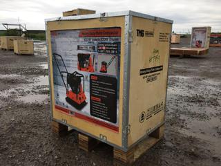 Unused TMG Industrial TMG-PC90 Heavy-Duty Plate Compactor with 6.5 HP Gas Engine, Control # 7349. 