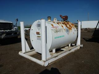 Skid Mounted Steel Fuel Storage Tank c/w Tuthill 1/3 HP Pump, Hose & Nozzle, Control # 7400.