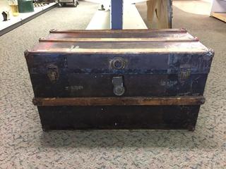 Antique Steamer Trunk. 34 In. L x 17 In. W x 19 In. H.