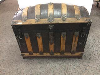 Antique Steamer Trunk. 32 In. L x 19 In. W x 24 In. H.