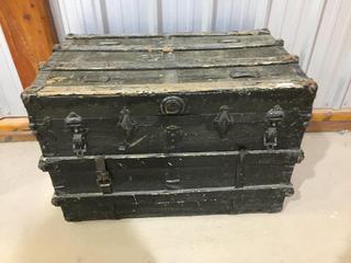 Antique Steamer Trunk. 32 In. L x 20 In. W x 22 In. H.