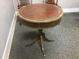 Round Wooden Table. 24 In x 27 In. H.