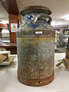 Antique Milk Canteen. 22 1/2 In. Tall.