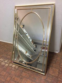 Gold Frame Wall Mirror. 28 In. x 18 In.