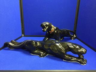 (2) Black Panther Figures. Longest is 24 1/2 In. Long.