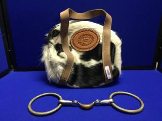 Eamors Saddlery Leather Bag & Loose Ring Jointed Snaffle Bit.