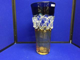 Glass Vase. 15 In. Tall.