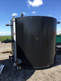 Storage Tank c/w Ladder On Side, Hawkeye Volume Measurement 9 Ft. 7 In. Diameter x 9 Ft. H, Control # 7436.