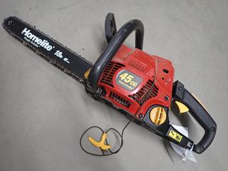 Homelite Timberman 45cc/18 In Chain Saw, S/N 1700838 *Requires Repair*