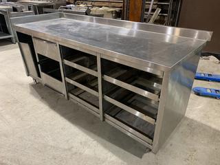 Stainless Steel Food Prep Station w/ Drawers.