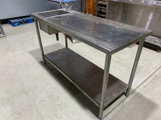 Stainless Steel Food Prep Table w/Sink.