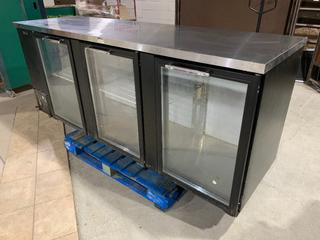 Turbo Air TBB-4SG 90 In. 3-Section Glass Door Bar Refrigerator, 120V, 7.5A, 60 Hz, Single Phase.