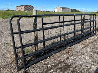 (3) HW Brand - Tubular Cattle Gate Grey (2) 16 Ft. - 1 3/4 In. (1) 12 Ft. - 1 3/4 In. Control # 7445.