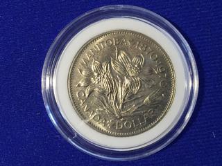 1870-1970 Manitoba Canada Silver Dollar.