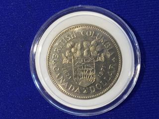 1871-1971 British Columbia Canada Silver Dollar.