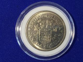 1871-1971 British Columbia Canada Silver Dollar.