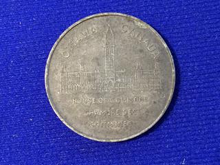 1894 "House Of Commons" Ottawa Canada Coin.