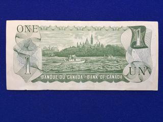 Bank Of Canada One Dollar Bill. S/N BCJ6255191.