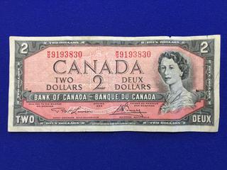 Bank Of Canada Two Dollar Bill. S/N MG9193830.