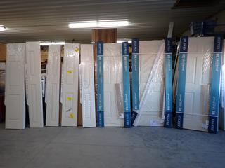 (8) Assorted Jeld-Wen Bi-Fold Doors & (3) Interior Doors, Damaged.