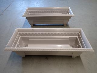 (2) DCN 27 In Granite Azura Patio Planters, Damaged.