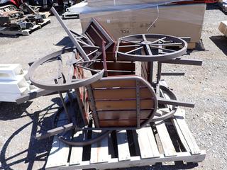 (2) Outdoor Wood/Metal Rocking Chairs.