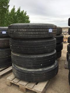 (4) Tires 11 R22.5 w/ Dayton Rims  148/145 M 120 PSI (16 PR).