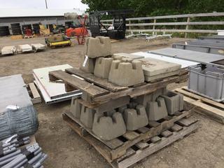 Quantity of 4-Way Concrete Deck Blocks and (4) Patio Stones 18 In x 18 In.