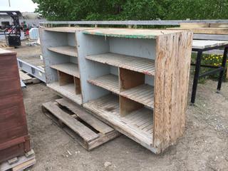 Wooden Storage Shelf 90 In x 18 In x 40 In.