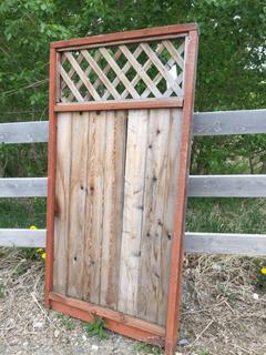 Lattice Topped Wooden Gate 36 In x 68 In.